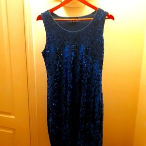 Jessica blue sequin tank dress